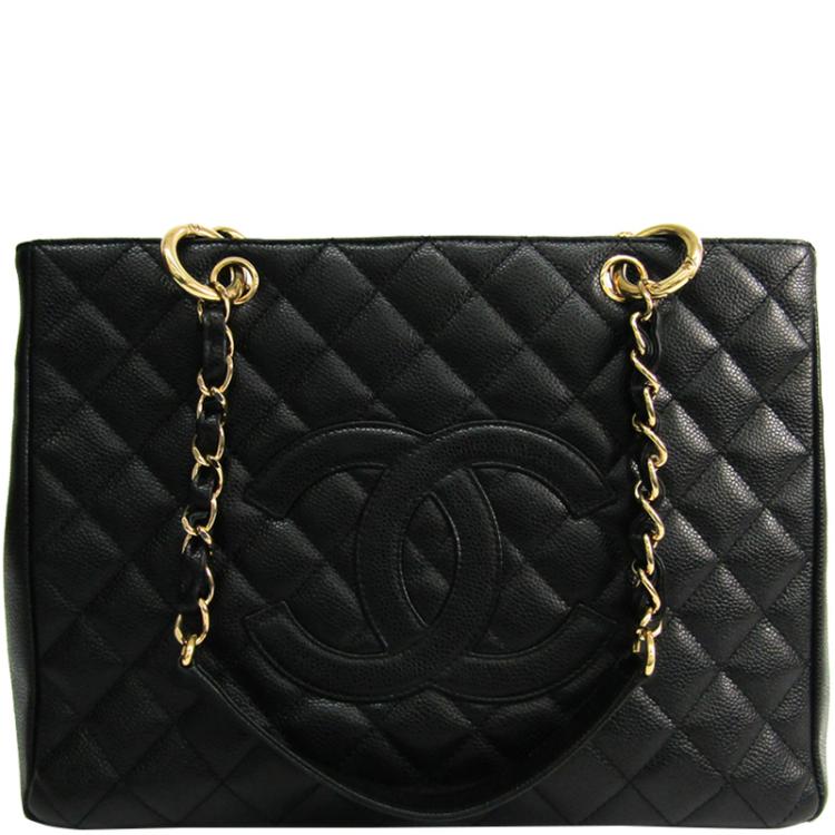 Chanel Black Quilted Caviar Leather Grand Shopping Tote Chanel | The Luxury  Closet