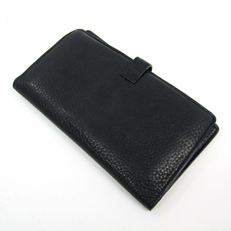 مملوكة مسبقًا Chanel Black Leather Long Bifold Wallet