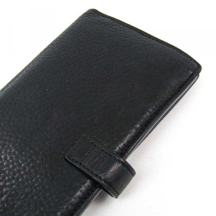 مملوكة مسبقًا Chanel Black Leather Long Bifold Wallet