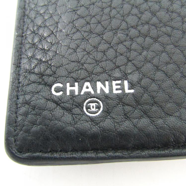 مملوكة مسبقًا Chanel Black Leather Long Bifold Wallet