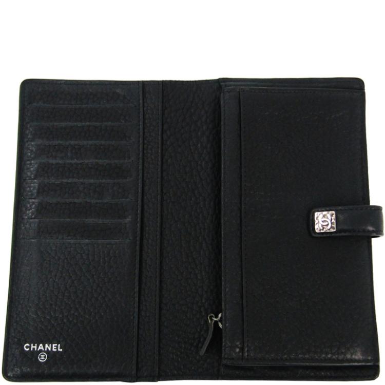 مملوكة مسبقًا Chanel Black Leather Long Bifold Wallet