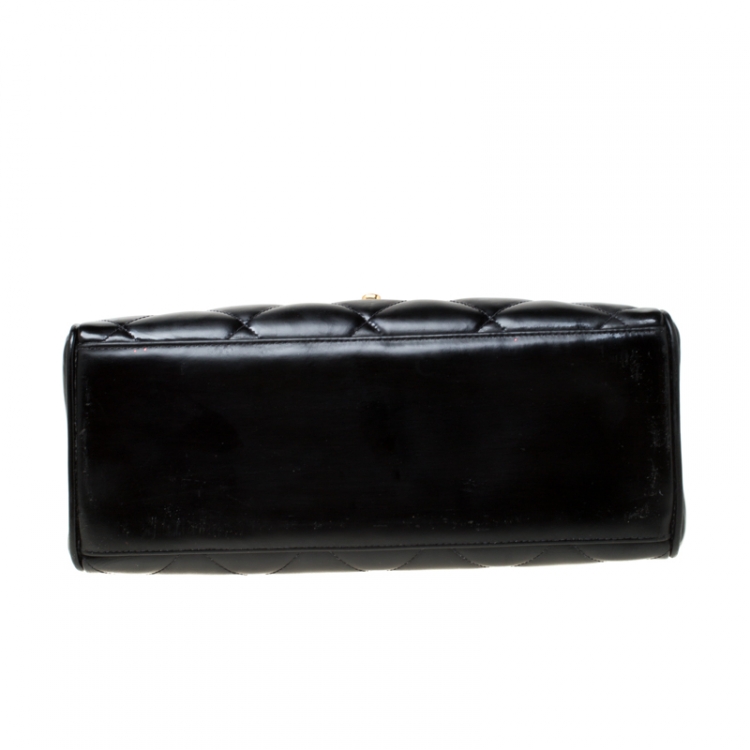 مملوكة مسبقًا Chanel Black Quilted Leather CC Flap Double Chain Bag