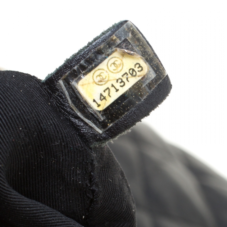 Pre Owned Chanel Black Quilted Leather Large Chain Me Hobo               