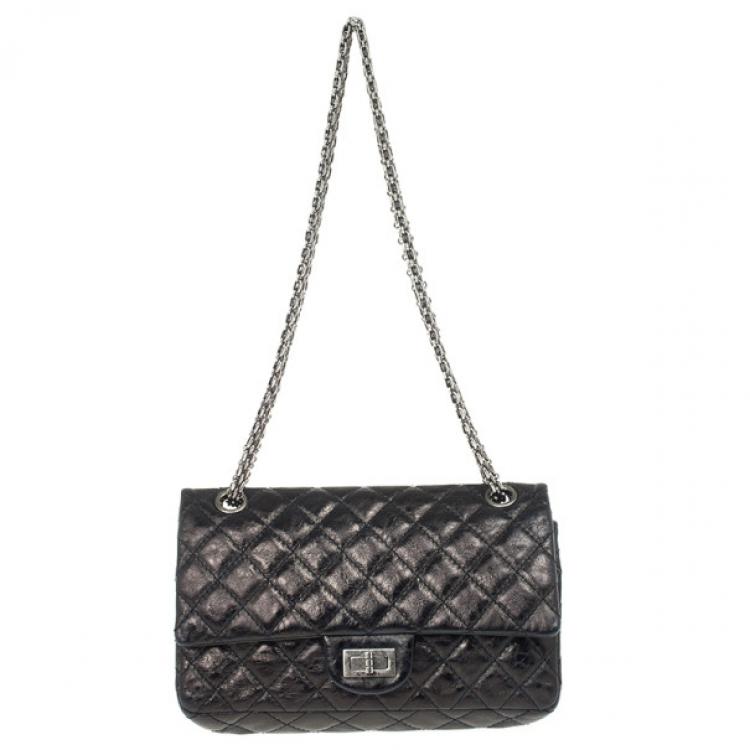 Chanel Black Glazed 2.55 Reissue Size 226 Bag Chanel The Luxury Closet