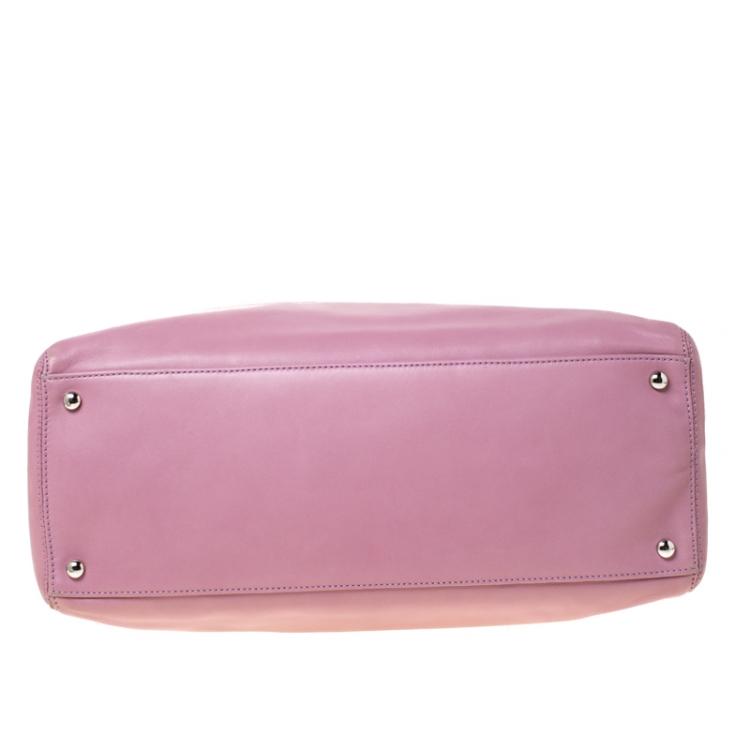 Pre Owned Chanel Pink Leather Cerf Shopper Tote