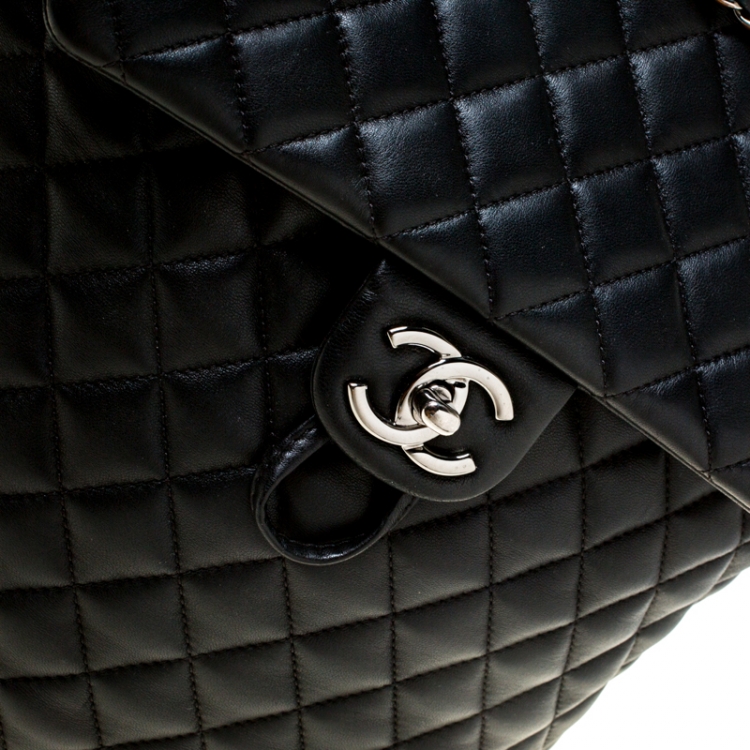 Pre Owned Chanel Black Quilted Leather Large Urban Spirit Backpack 