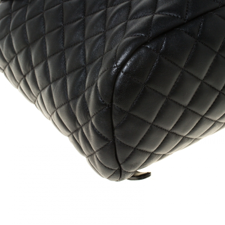 Pre Owned Chanel Black Quilted Leather Large Urban Spirit Backpack 