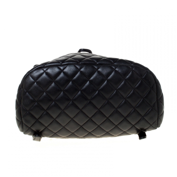 Pre Owned Chanel Black Quilted Leather Large Urban Spirit Backpack 