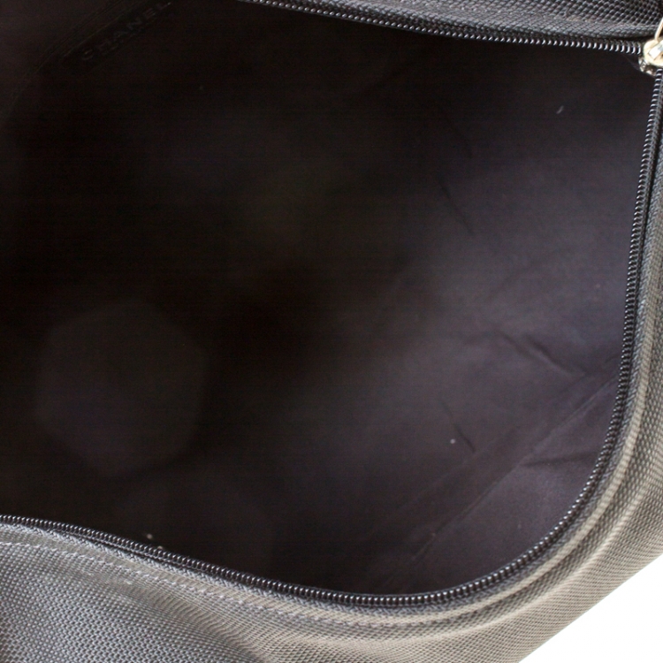 Pre Owned Chanel Black Coated Canvas and Nylon Large Biarritz Hobo