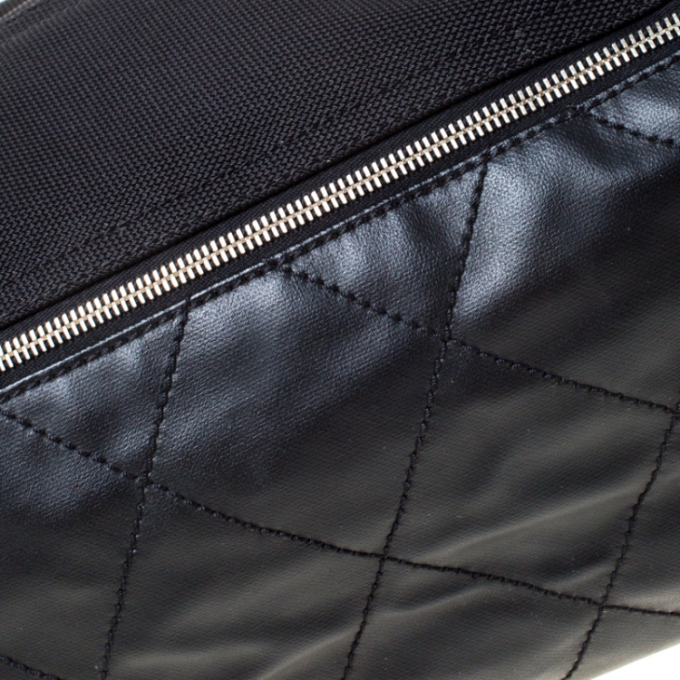 Pre Owned Chanel Black Coated Canvas and Nylon Large Biarritz Hobo