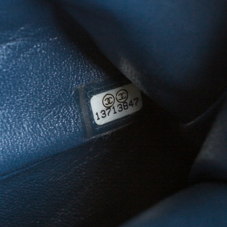 Pre Owned Chanel Teal Blue Quilted Leather Jumbo Classic Single Flap Bag