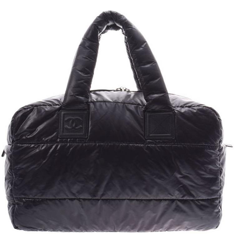 Pre Owned Chanel Black Quilted Nylon Coco Cocoon Hobo Bag