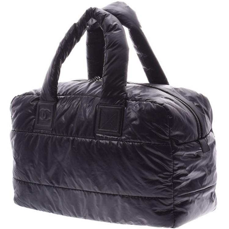 Pre Owned Chanel Black Quilted Nylon Coco Cocoon Hobo Bag