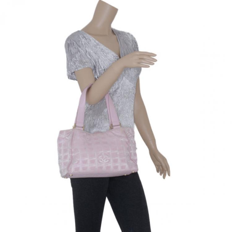 Pre Owned Chanel Nylon CC Logo Travel Line Tote