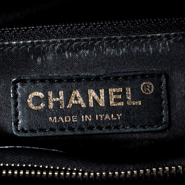 Pre Owned Chanel Black Quilted Caviar Leather Grand Shopper Tote