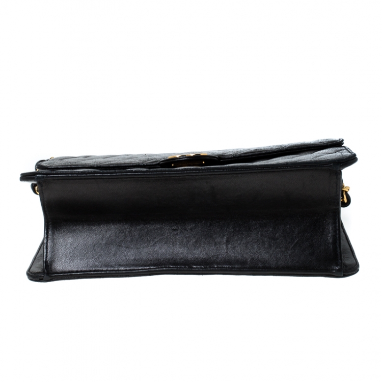Pre Owned Chanel Black Quilted Leather Small Vintage Classic Single Flap Bag