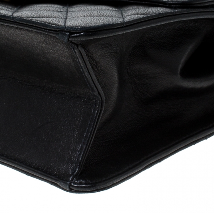 Pre Owned Chanel Black Quilted Leather Small Vintage Classic Single Flap Bag