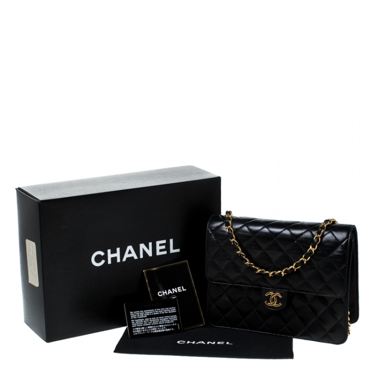 Pre Owned Chanel Black Quilted Leather Small Vintage Classic Single Flap Bag