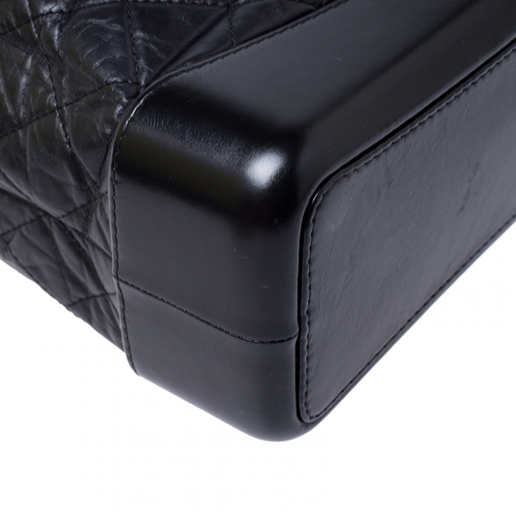 Pre Owned Chanel Black Lambskin Leather Small Gabrielle Backpack