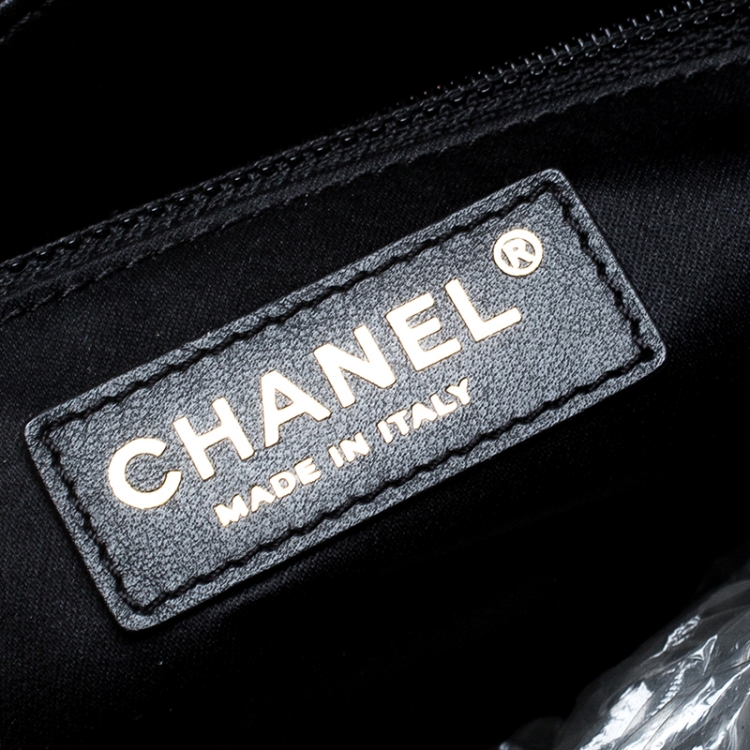 Pre Owned Chanel Black Quilted Caviar Leather Grand Shopping Tote