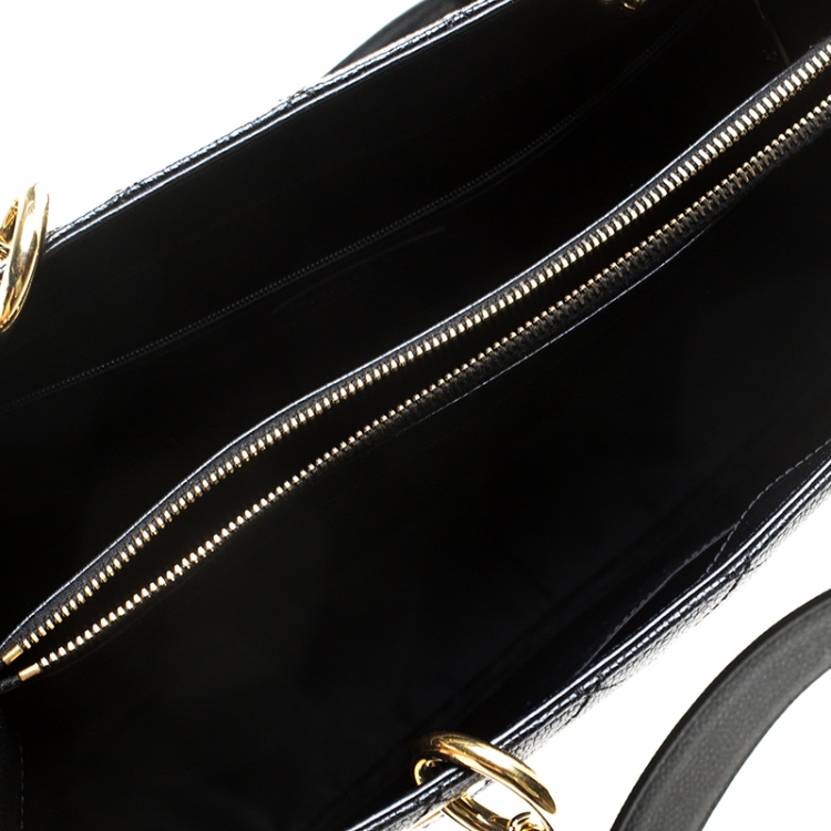 Pre Owned Chanel Black Quilted Caviar Leather Grand Shopping Tote