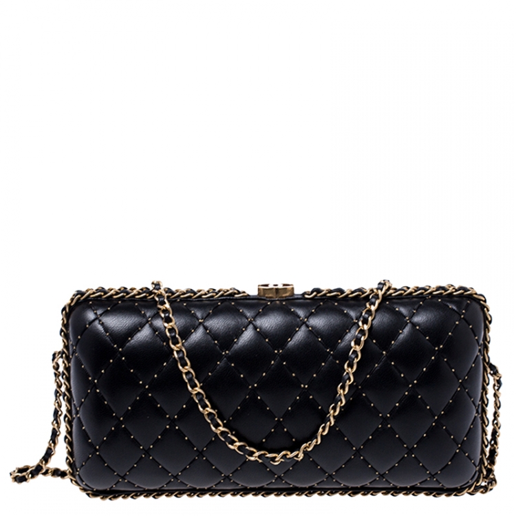 Chanel Black Quilted Leather Chain Around Clutch Chanel | The Luxury Closet