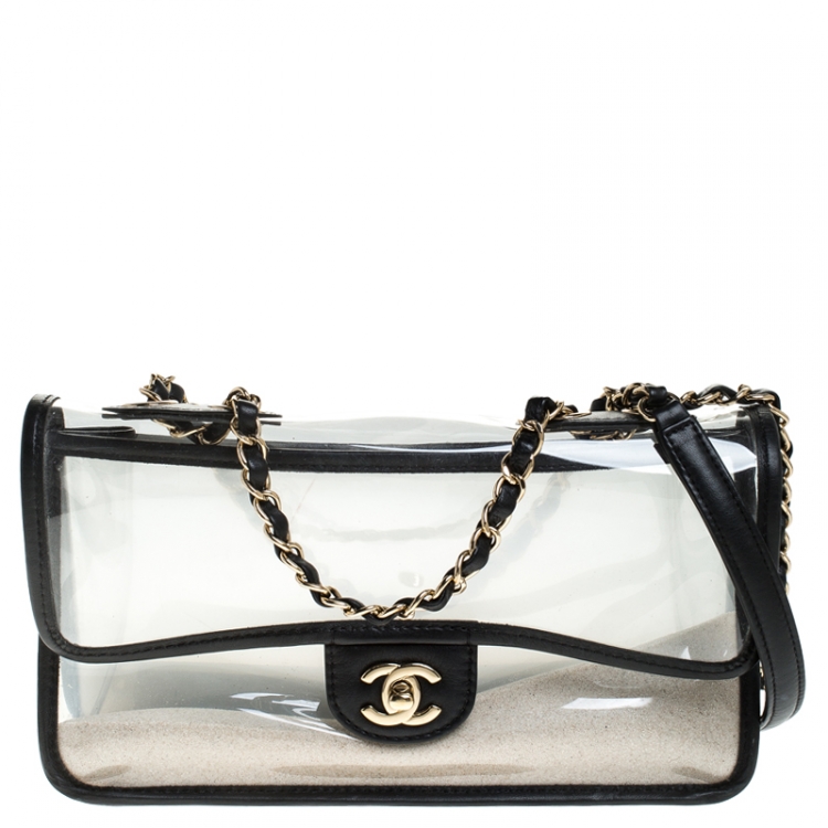 Chanel Black Trasparent PVC and Leather Sand By The Sea Classic Flap  Shoulder Bag Chanel | The Luxury Closet