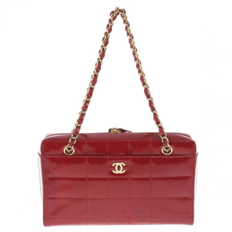 Chanel Red Patent Chocolate Bar Quilted Camera Bag Chanel | The Luxury  Closet