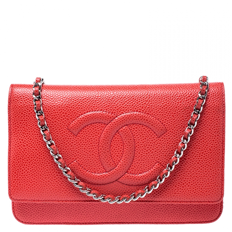 Chanel Orange Leather Timeless CC WOC Clutch Bag Chanel TLC