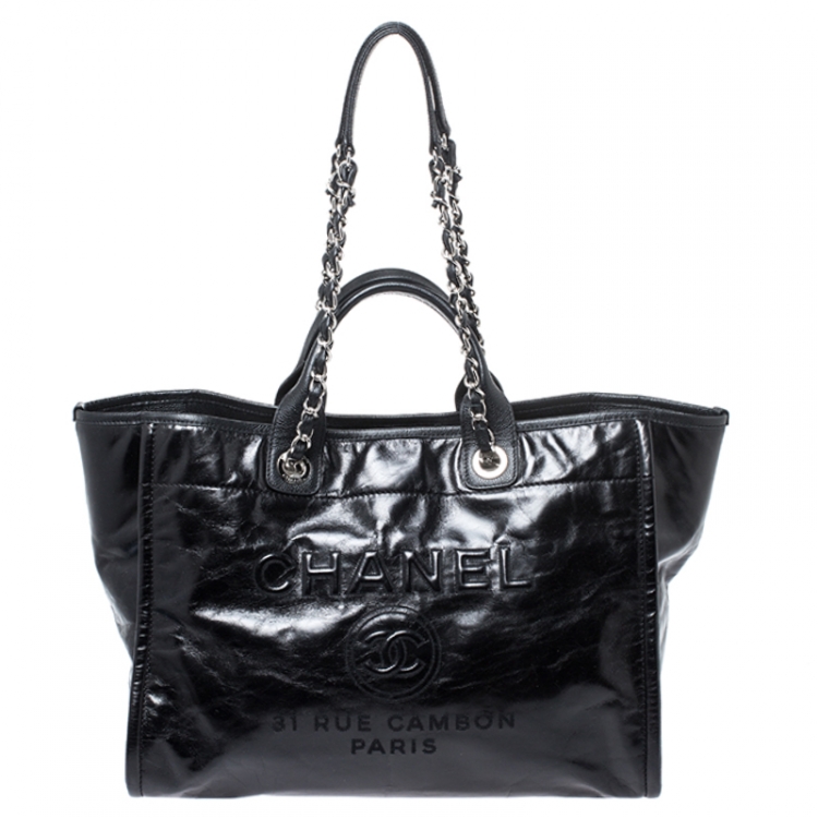 Chanel Black Leather Large Deauville Tote Chanel | The Luxury Closet
