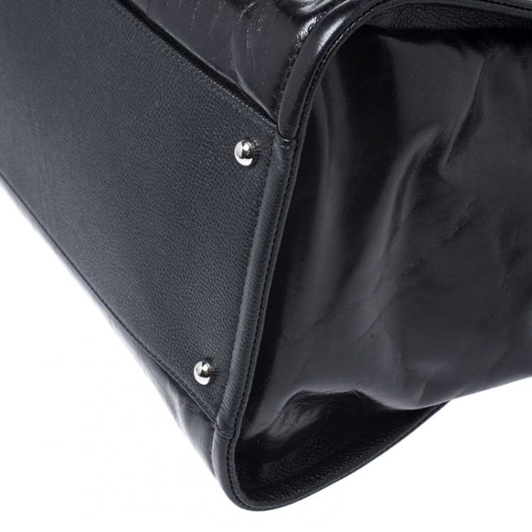 Pre Owned Chanel Black Leather Large Deauville Tote