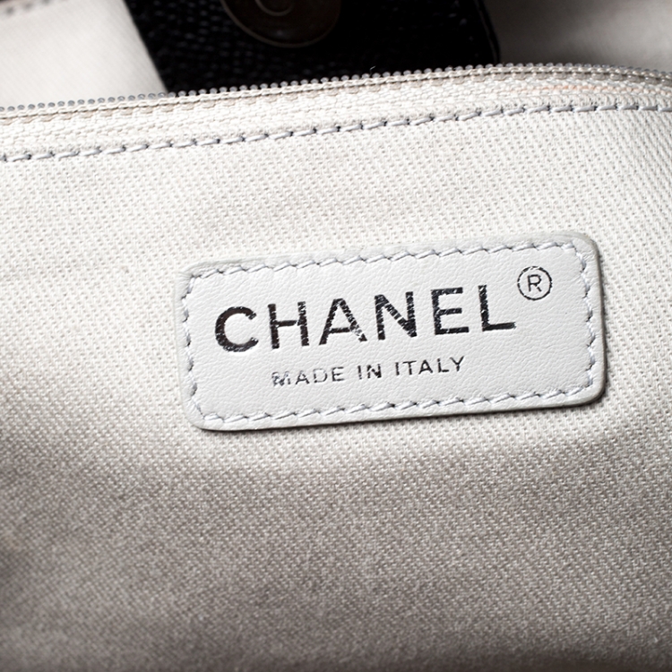 Pre Owned Chanel Black Leather Large Deauville Tote