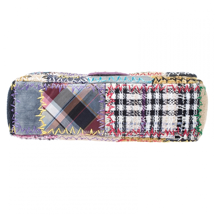 Pre Owned Chanel Multicolor Patchwork Jumbo Classic Single Flap Bag