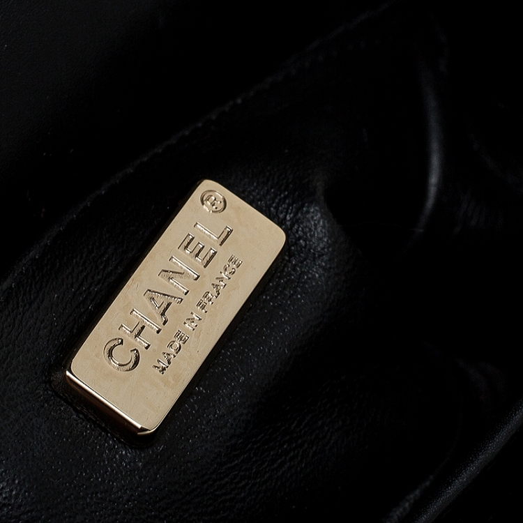 Pre Owned Chanel Black Python Small Braided Chic Flap Bag