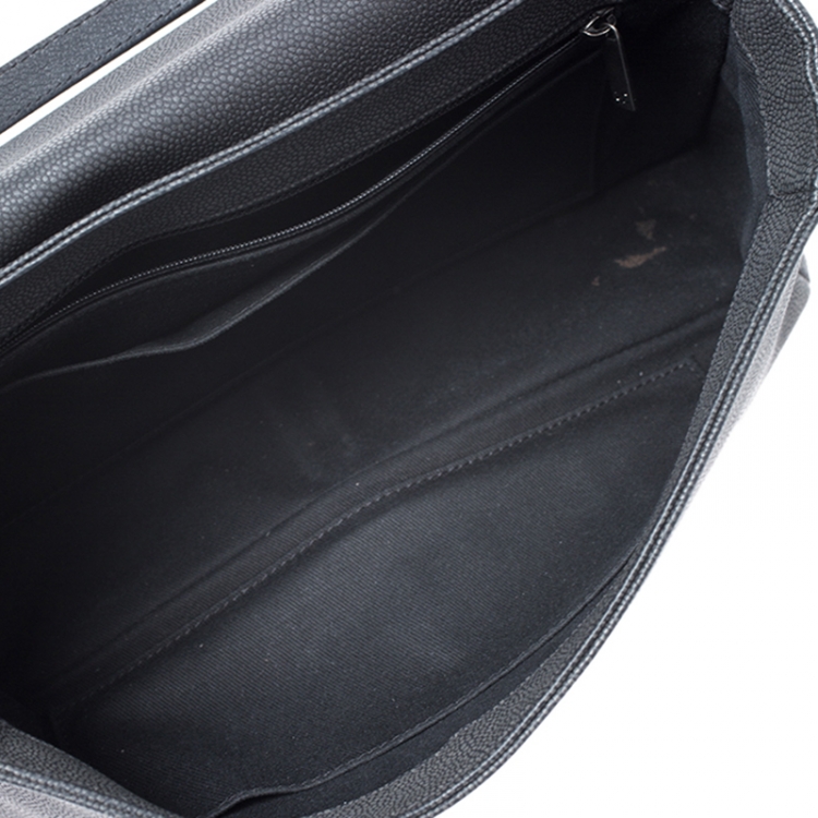 Pre Owned Chanel Black Quilted Leather Elegant CC Flap Bag