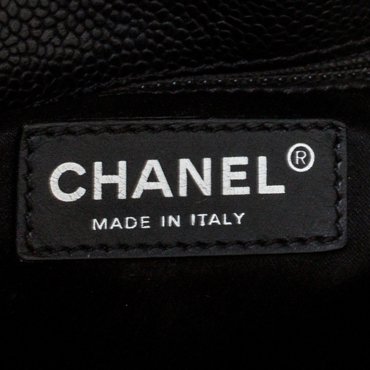 Pre Owned Chanel Black Quilted Caviar Leather Grand Shopping Tote