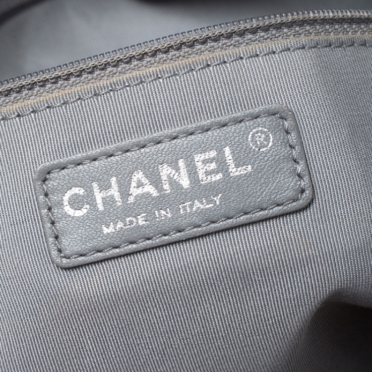 Pre Owned Chanel Khaki Leather XL Cerf Executive Shopper Tote