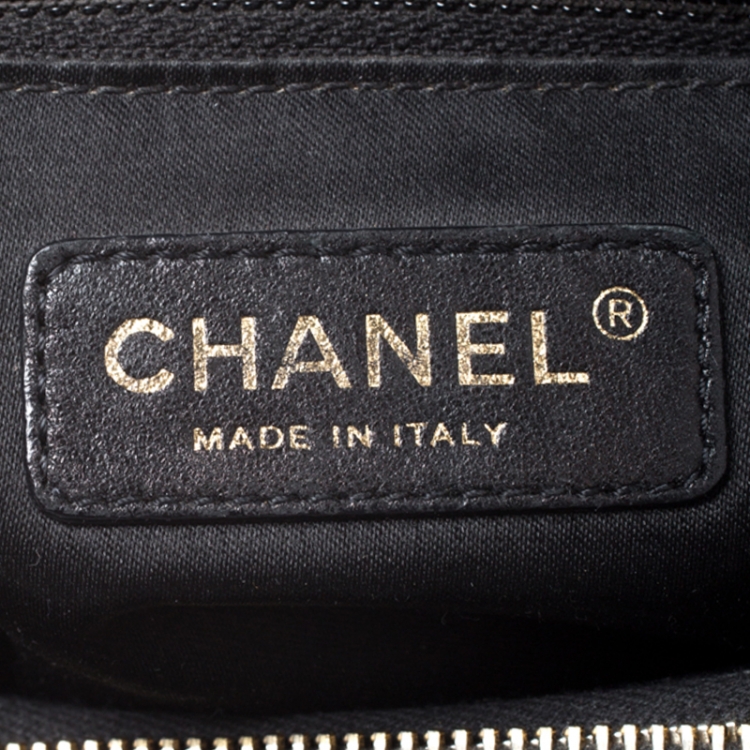 Pre Owned Chanel Black Quilted Caviar Leather Grand Shopper Tote