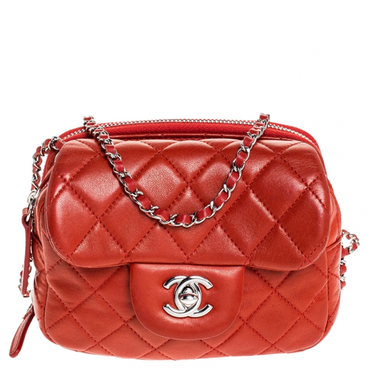 Uskyld Og Becks Chanel Chain Around Limited Edition Small Red Leather Flap