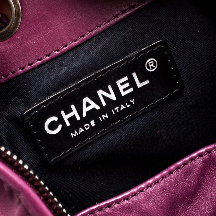 Pre Owned Chanel Purple Quilted Leather Mini Backpack Is Back Backpack