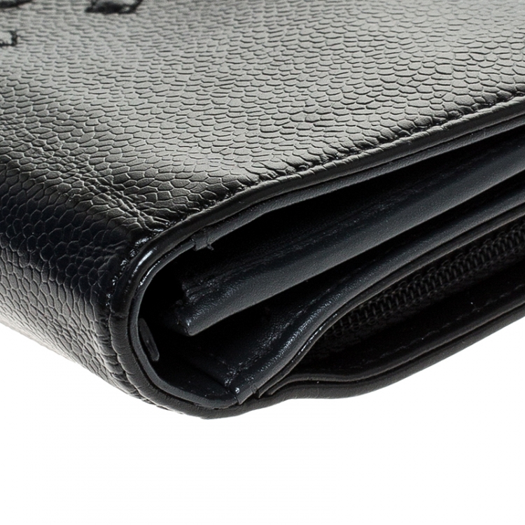 Pre Owned Chanel Black Leather CC Long Bifold Wallet