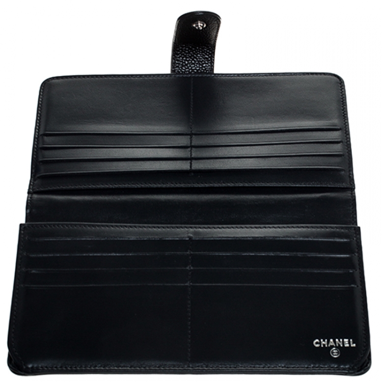 Chanel Black Leather CC Long Bifold Wallet Chanel