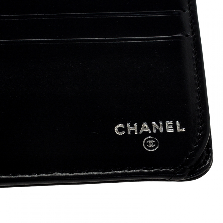 Pre Owned Chanel Black Leather CC Long Bifold Wallet