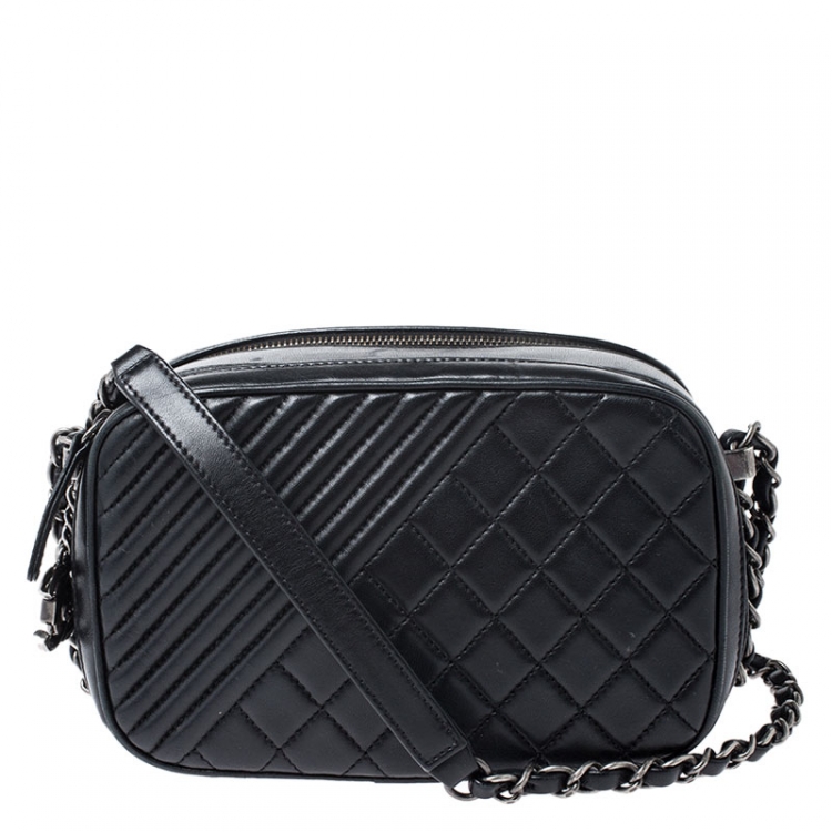 Chanel Black Quilted Leather Small Coco Boy Camera Case Shoulder Bag Chanel  | TLC