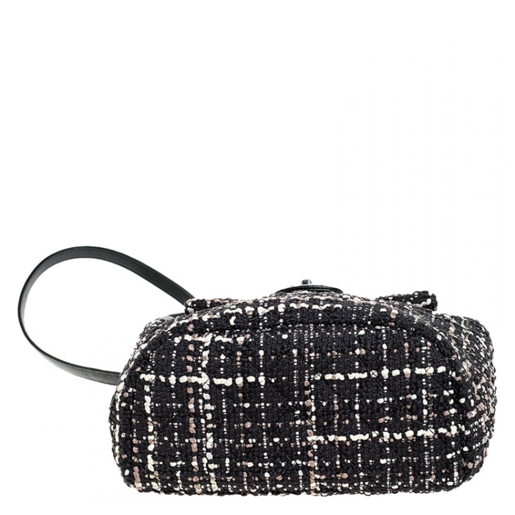Pre Owned Chanel Black/White Tweed Urban Spirit Backpack 
