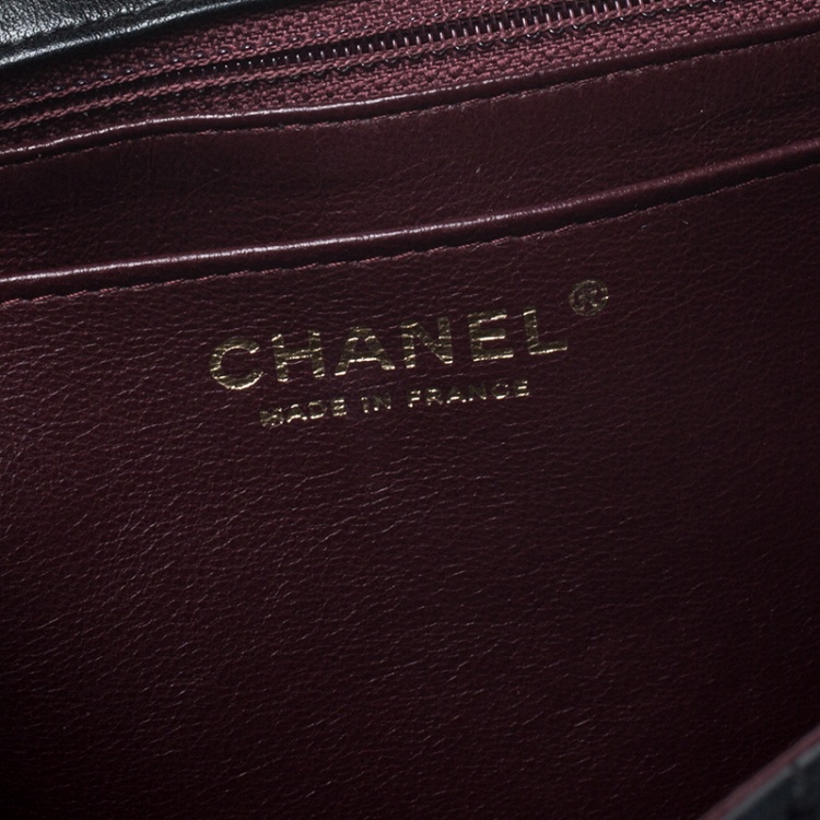Pre Owned Chanel Black Quilted Leather Jumbo Classic Single Flap Bag