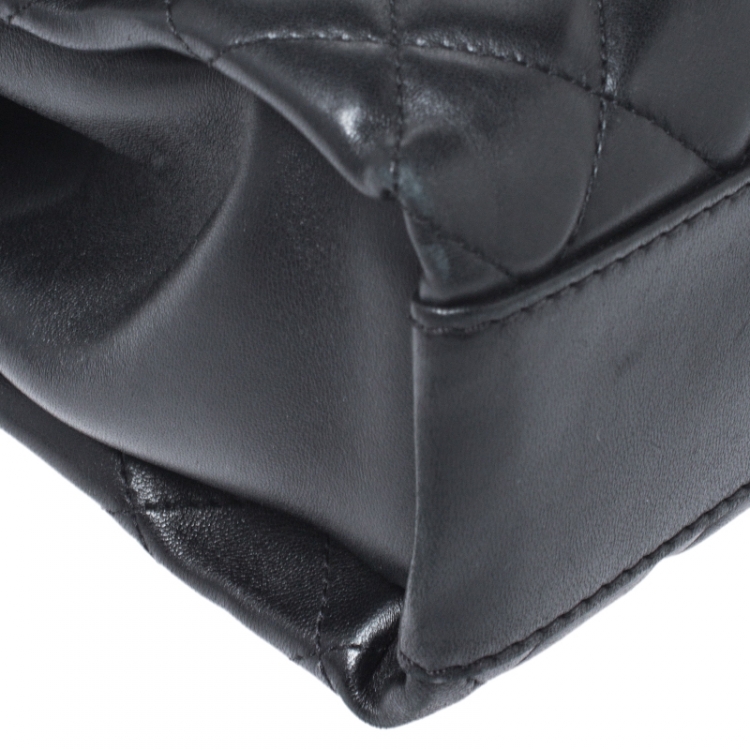 Pre Owned Chanel Black Quilted Leather Single Flap Bag