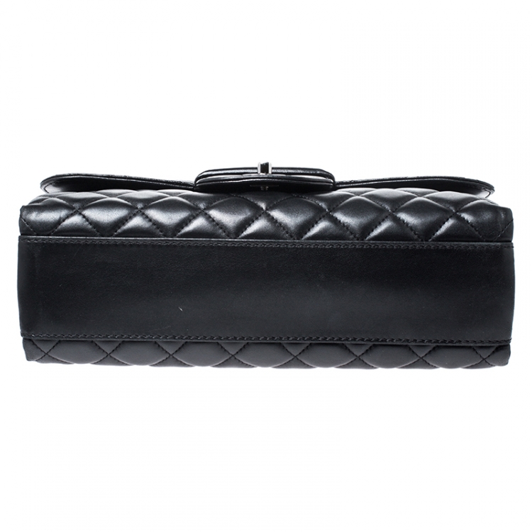 Pre Owned Chanel Black Quilted Leather Single Flap Bag