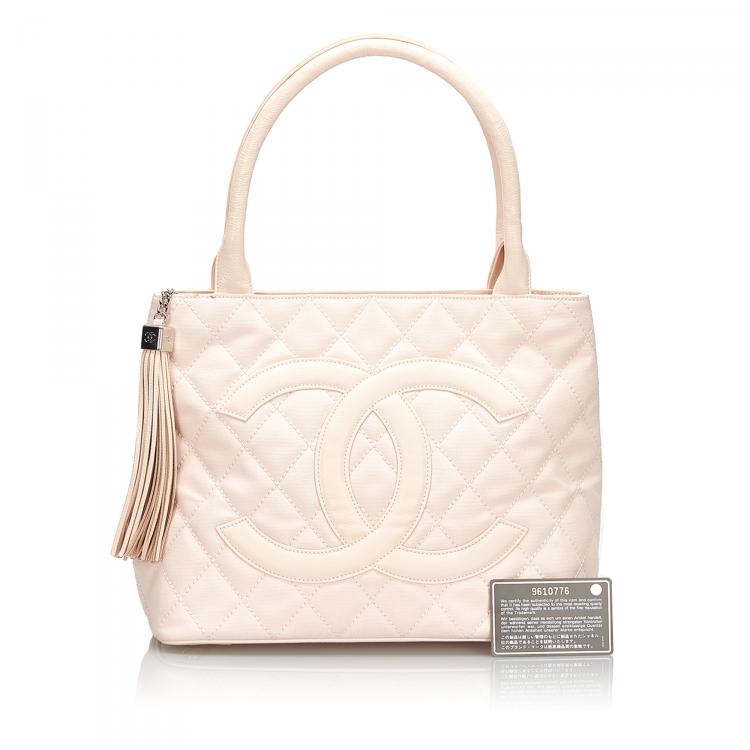 chanel canvas tote pink