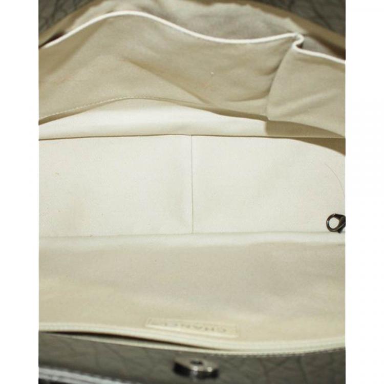 Pre Owned Chanel Grey Quited Leather Metallic Reissue Tote Bag